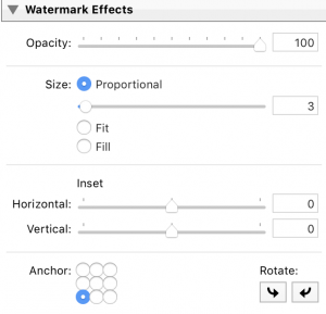 Watermark effects box in Adobe Lightroom CC